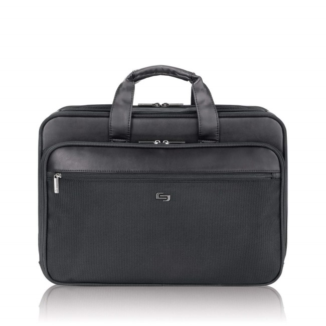 Solo Classic Smart Strap Briefcase - 15.6" Black