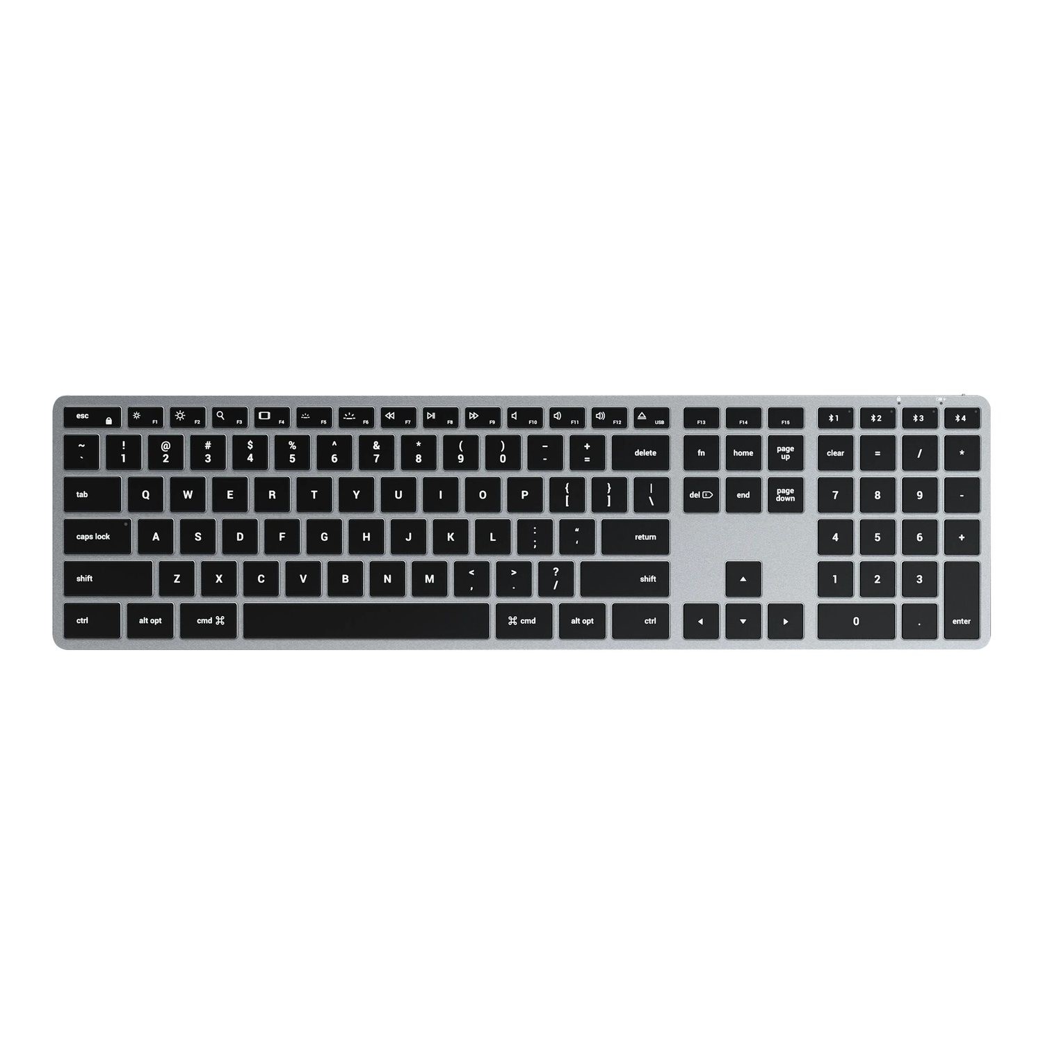 Slim X3 Bluetooth Backlit Keyboard Black Grey