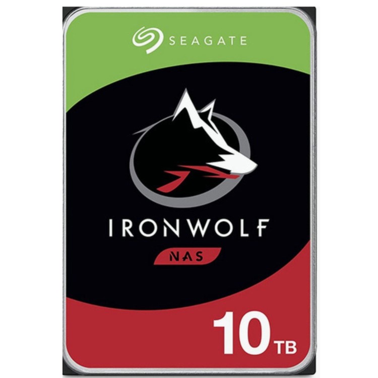 Seagate IronWolf ST10000VN000 - Hard drive - 10 TB - internal - 3.5" - SATA 6Gb/s - 7200 rpm - buffer_ 256 MB - with 3 years Seagate Rescue Data Recovery