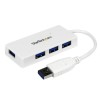 StarTech Portable 4 Port SuperSpeed Mini USB 3.0 Hub - White