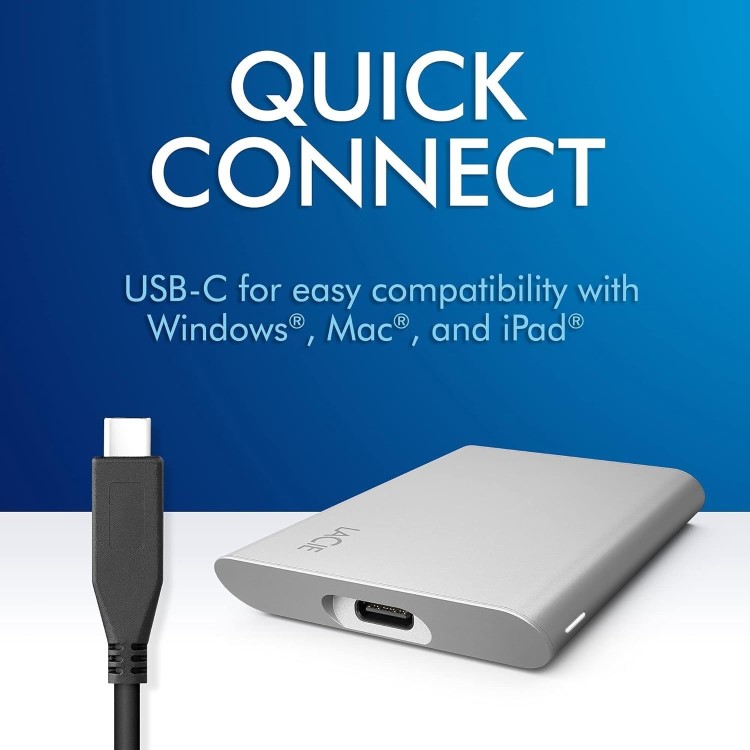 LaCie 1TB USB-C External Portable SSD