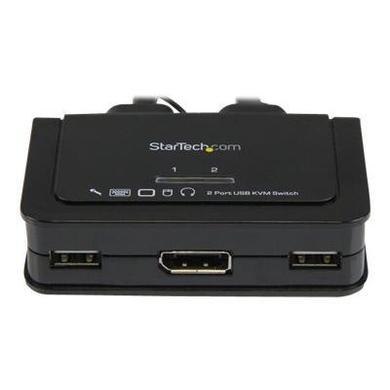 StarTech 2 Port USB DisplayPort&reg; Cable KVM Switch w/ Audio and Remote Switch - USB Powered