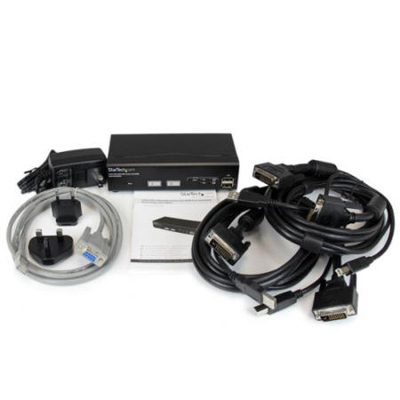 StarTech.com 2 Port USB DVI KVM Switch with DDM Fast Switching Technology and Cables