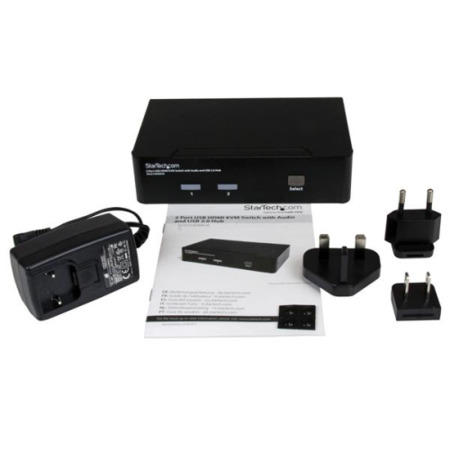 StarTech.com 2 Port USB HDMI&reg; KVM Switch with Audio and USB 2.0 Hub