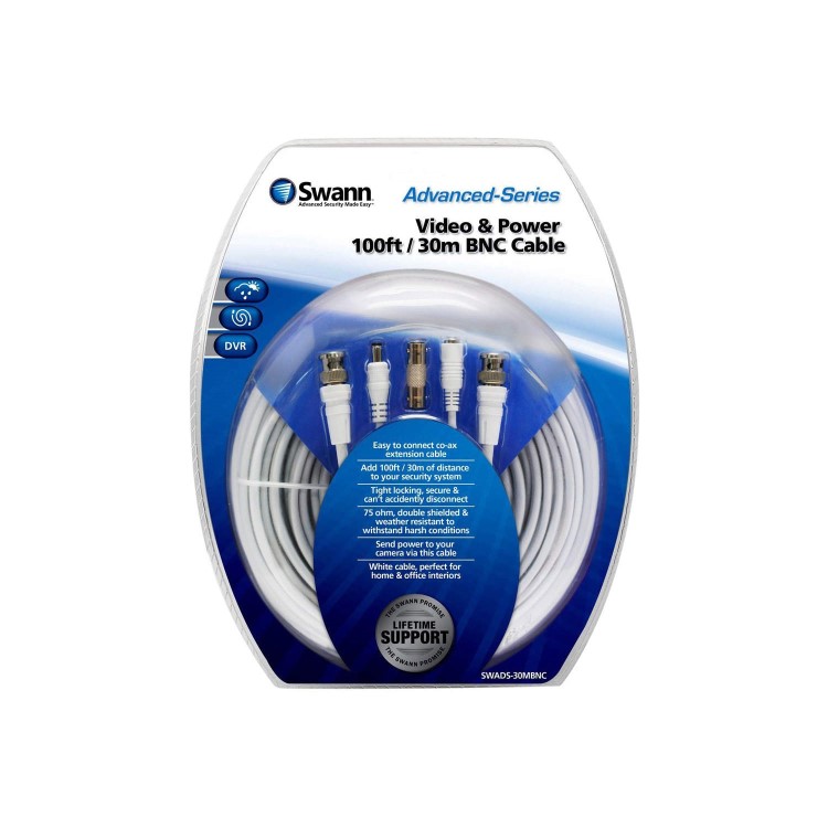 Swann 30m Video and Power BNC Cable