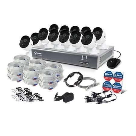 Swann CCTV System - 16 Channel 1080p HD DVR with 12 x 1080p HD Motion & Heat Sensing Cameras & 2TB HDD - works with Google Assistant