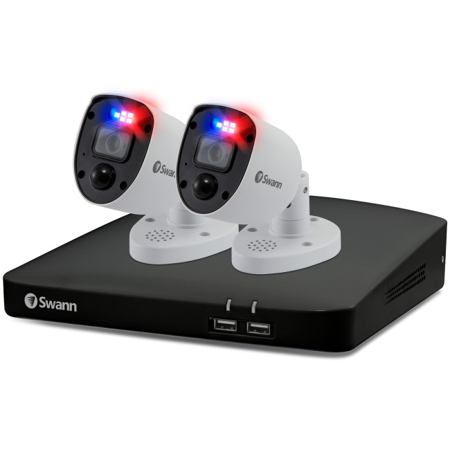 GRADE A2 - Swann CCTV System - 4 Channel 4K Ultra HD DVR with 2 x 4K Enforcer Spotlight Cameras & 1TB HDD
