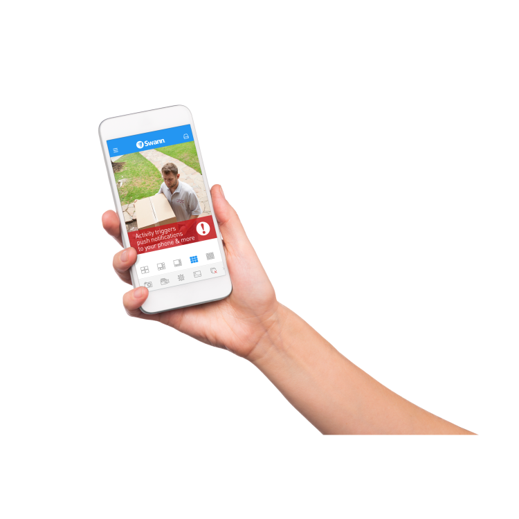 Swann CCTV System - 8 Channel 1080p HD DVR with 8 x 1080p HD Black Cameras & 1TB HDD