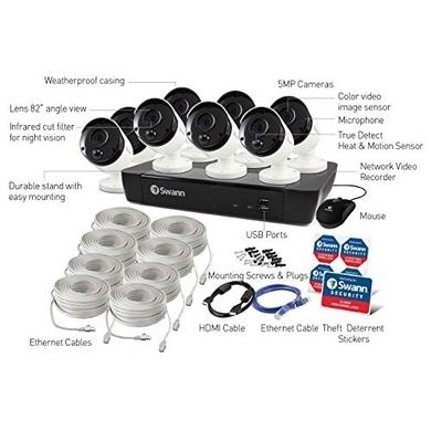 GRADE A1 - Swann CCTV System - 8 Channel 5MP NVR with 8 x 5MP Thermal Sensing Cameras & 2TB HDD