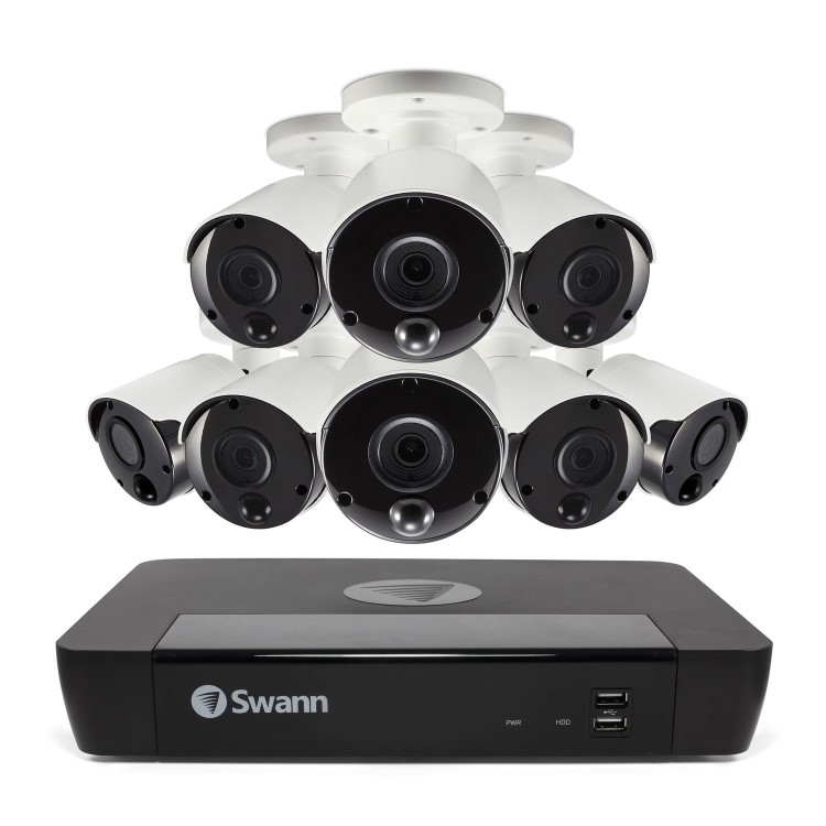 Swann CCTV System - 8 Channel 4K NVR with 8 x 4K Ultra HD Cameras & 2TB HDD