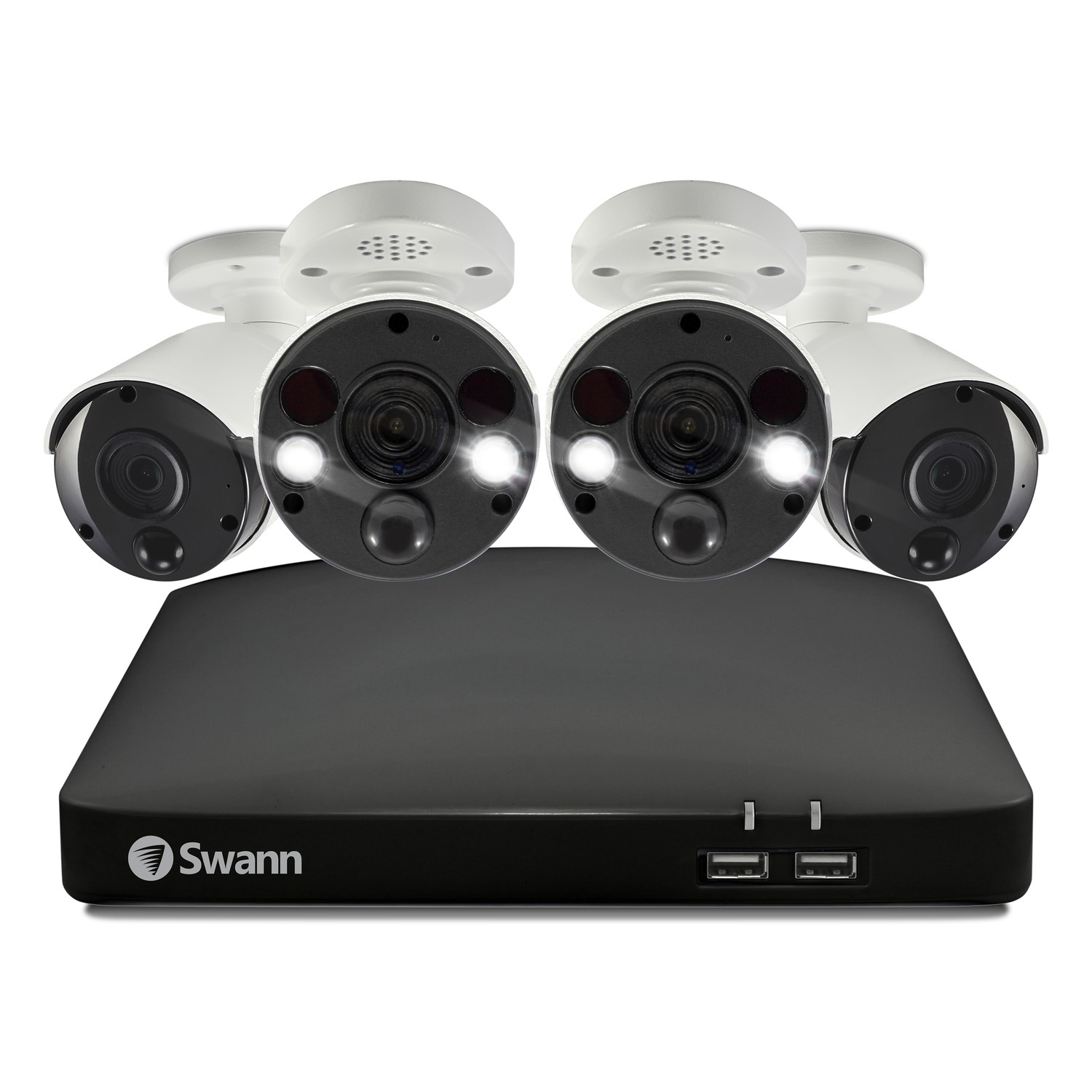 Swann 8 Channel NVR with 4 Bullet Security Cameras 4K - Black / White