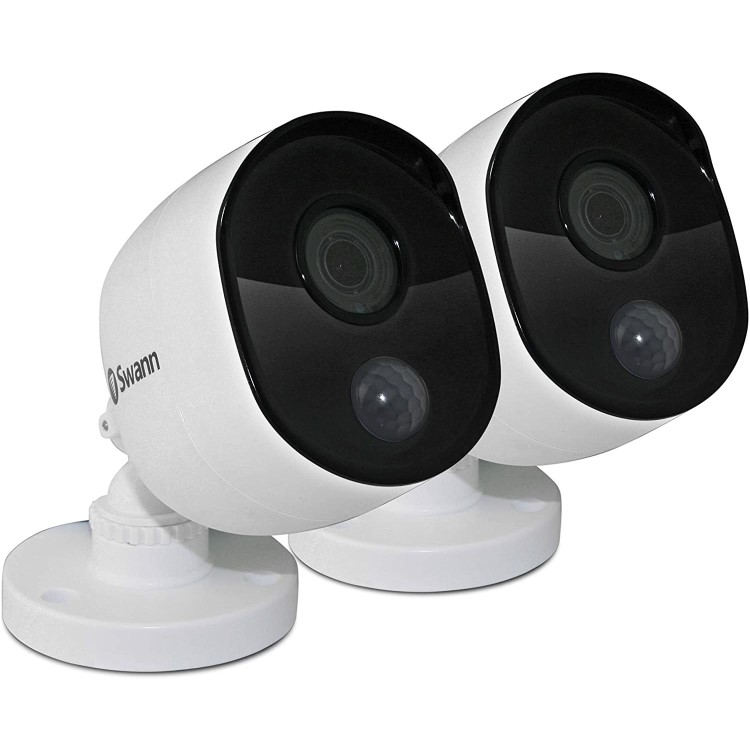 Swann 1080p Heat Sensing White Analogue Bullet Camera - 2 Pack