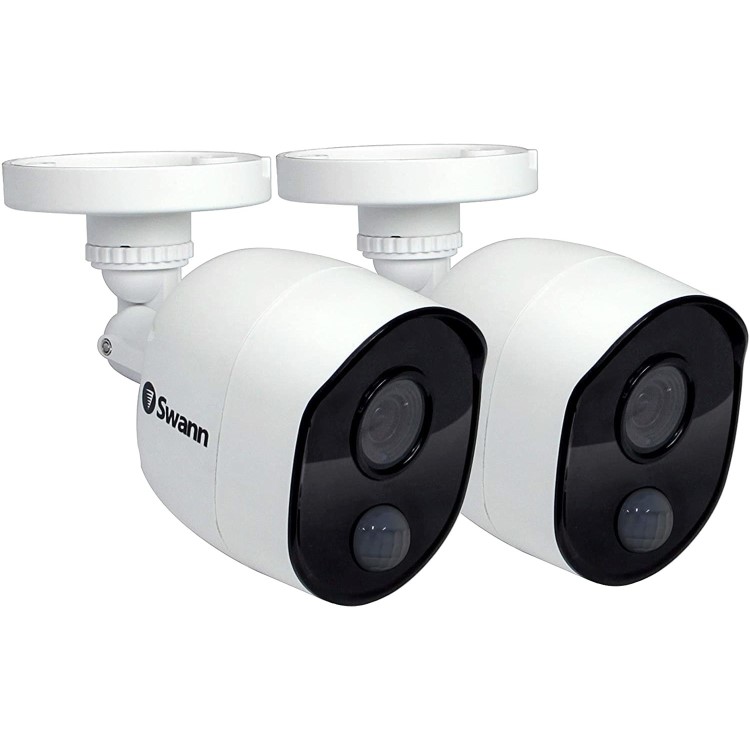 Swann 1080p Heat Sensing White Analogue Bullet Camera - 2 Pack
