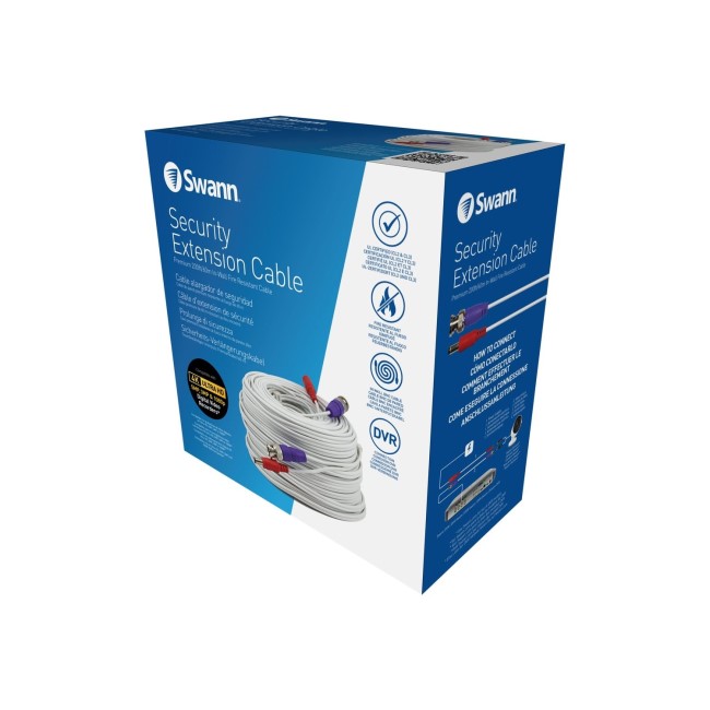 Swann 30m White Ultra HD CCTV BNC Camera Cable Laptops Direct