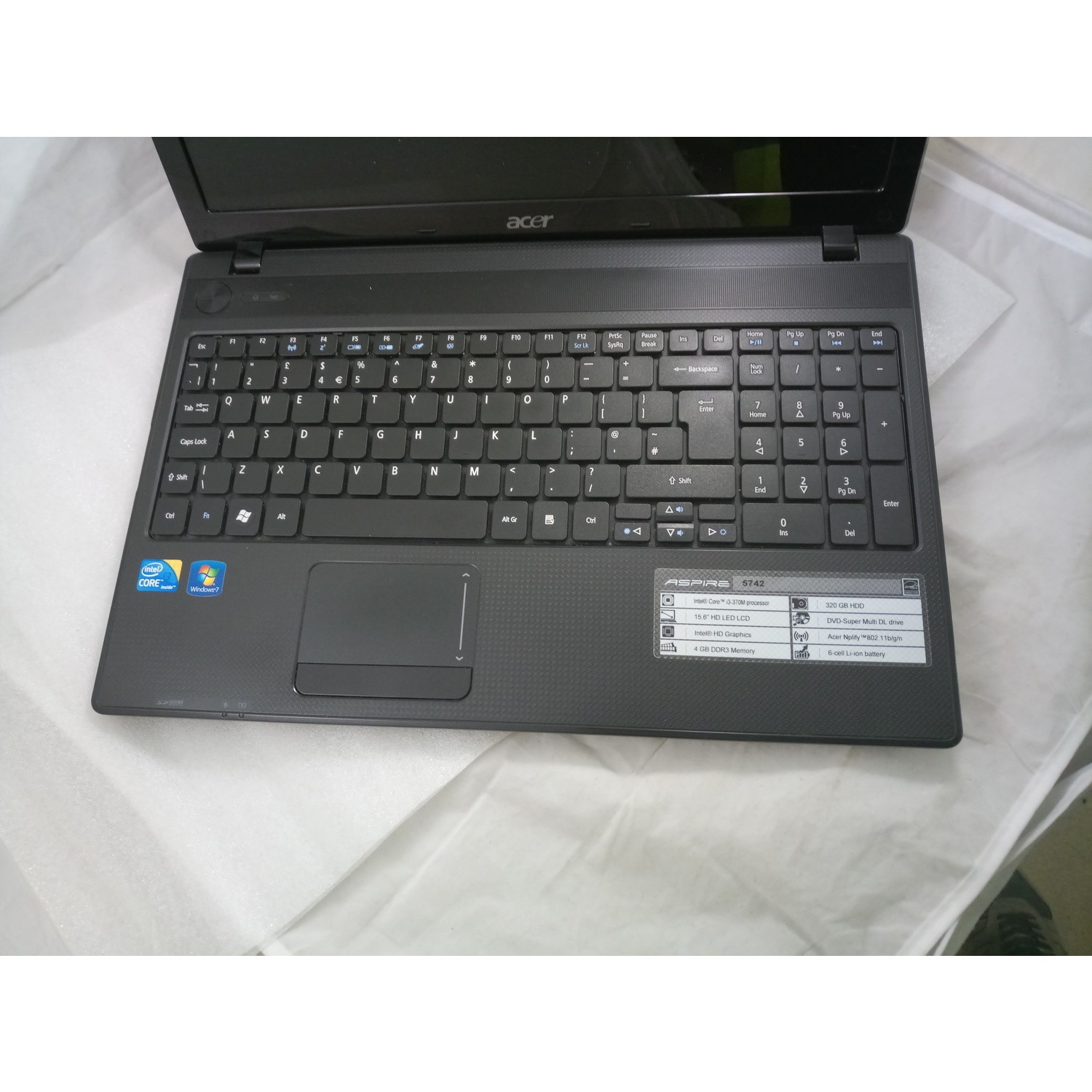 Refurbished ACER ASPIRE 5742 INTEL CORE I3-370M 4GB 320GB Windows 10 15