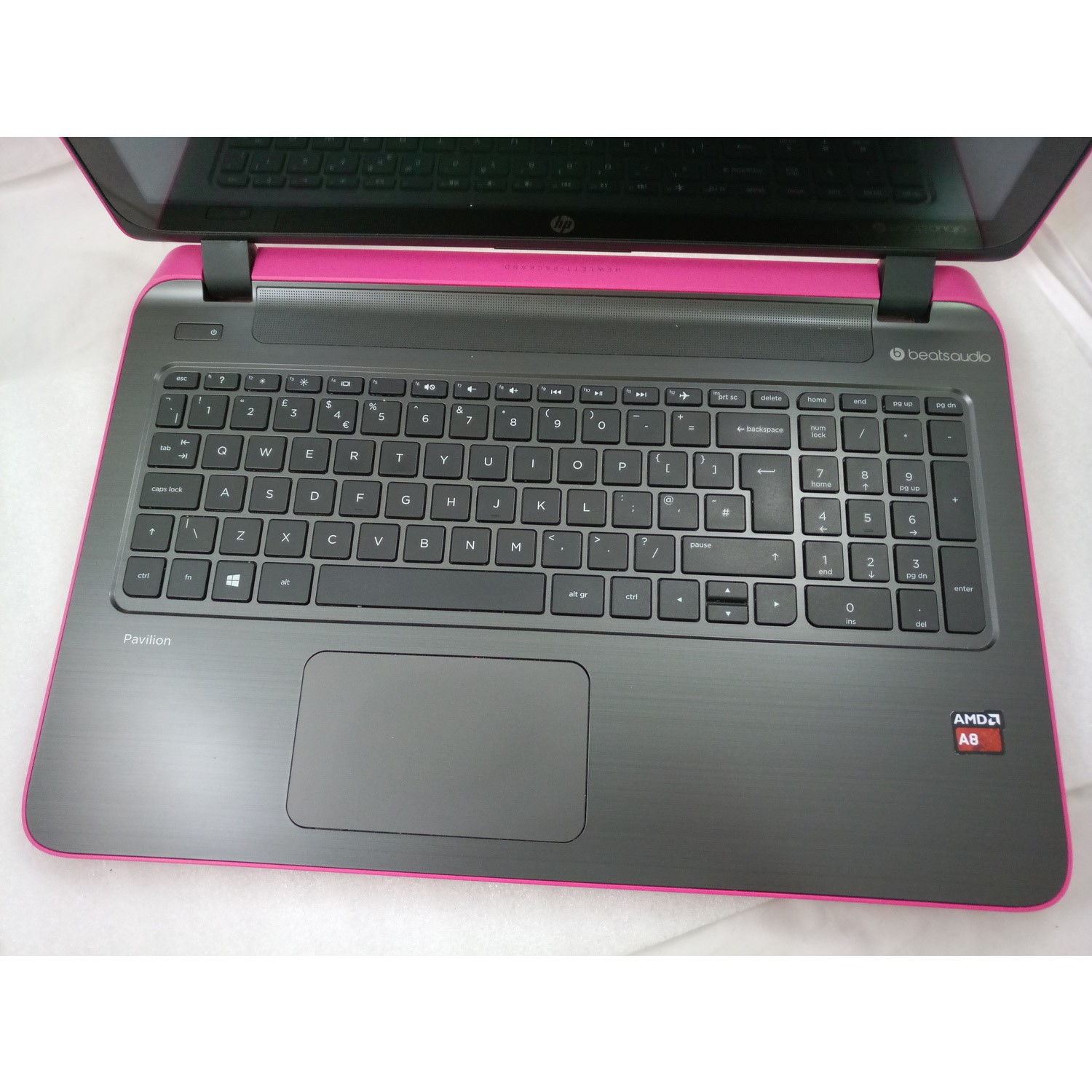 Palmrest Con Tastiera UK Per HP Pavilion 15-P183sa, Originale HP, Colore Rosa