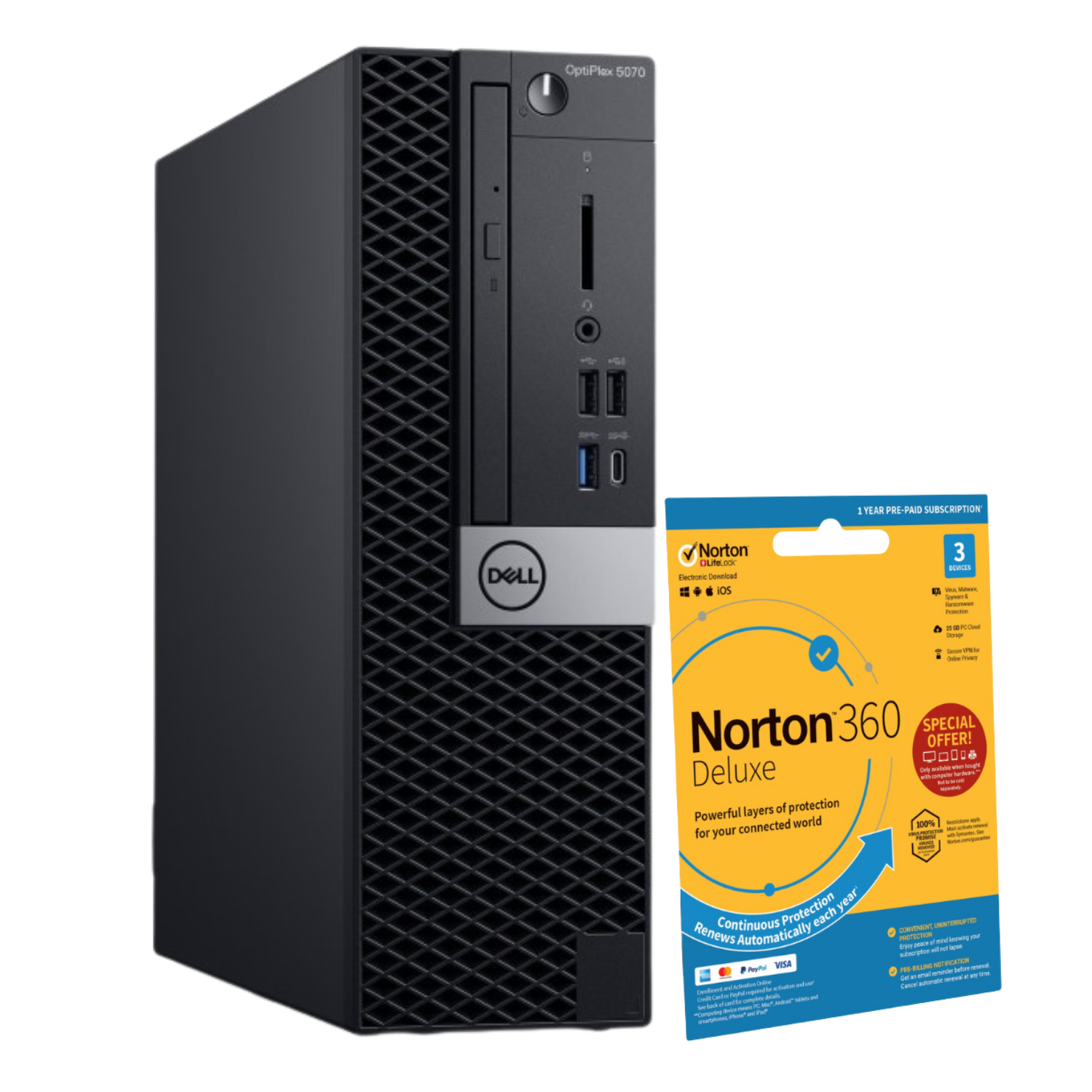 Refurbished OptiPlex 5070 Intel Core i5 9th gen RAM 256GB SSD Windows 11 Pro SFF Desktop PC