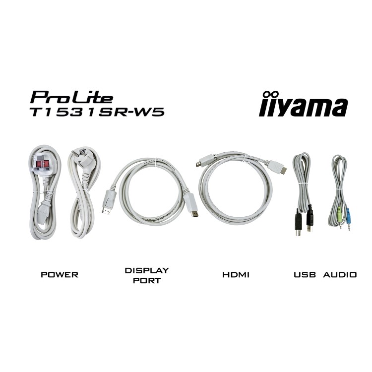 Iiyama ProLite T1531SR-W5 15" White HDMI Touchscreen Monitor