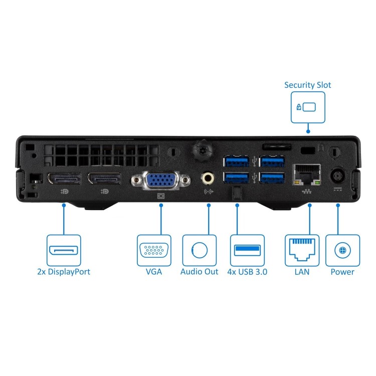 Refurbished HP EliteDesk 800 G1 Core i5 4th gen 8GB 256GB Windows 10 Professional Mini PC