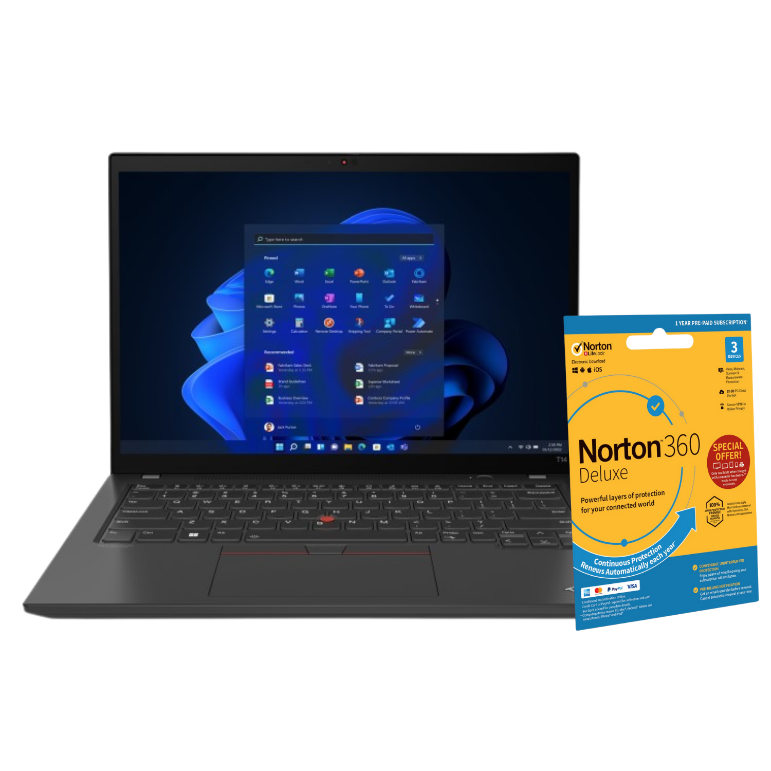 Refurbished ThinkPad T14 Intel Core i5 10th gen RAM 256GB SSD 14 Inch Windows 11 Pro Laptop