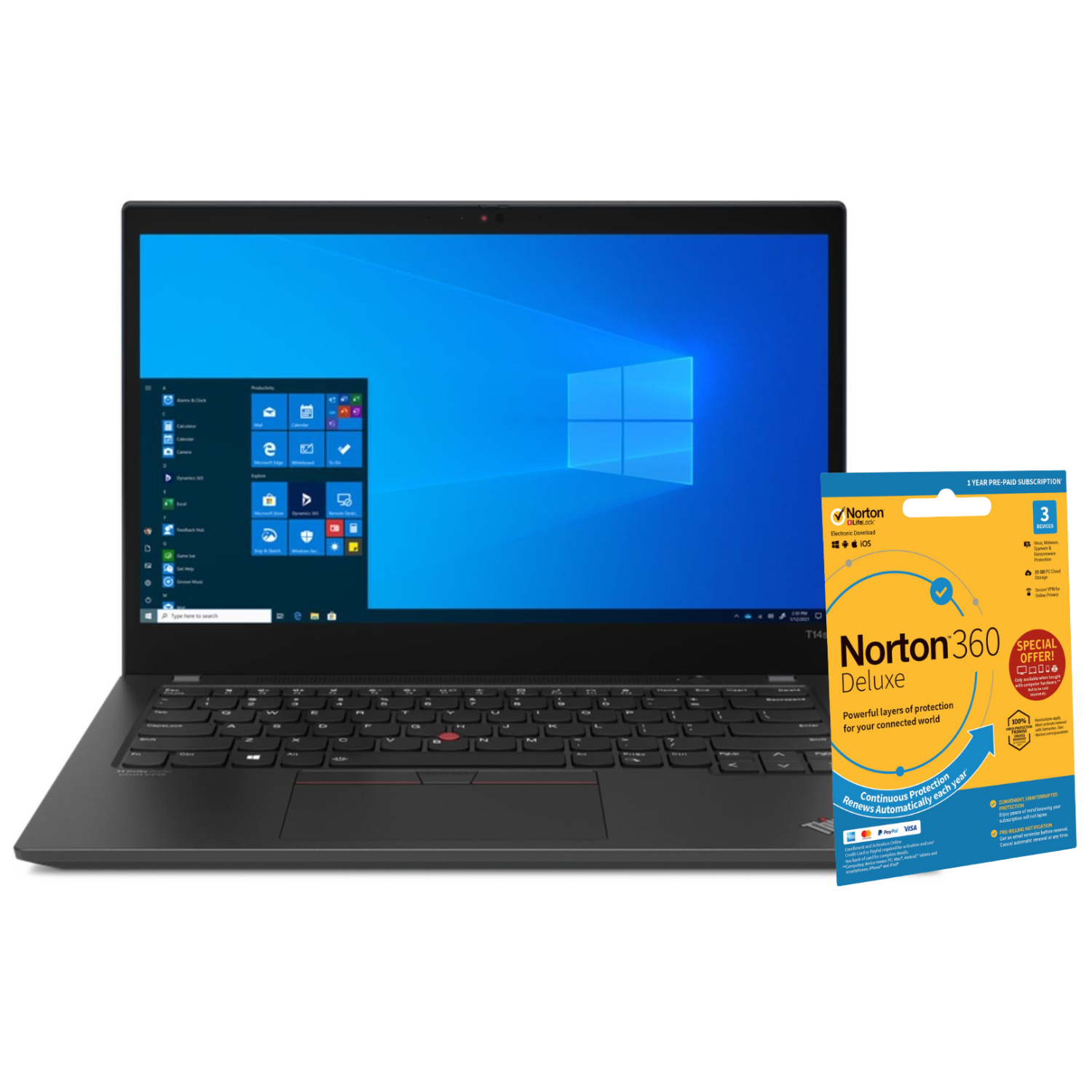 Refurbished ThinkPad T14s G2 Core i5 11th Gen RAM 256GB SSD 14 Inch Windows 11 Pro Laptop