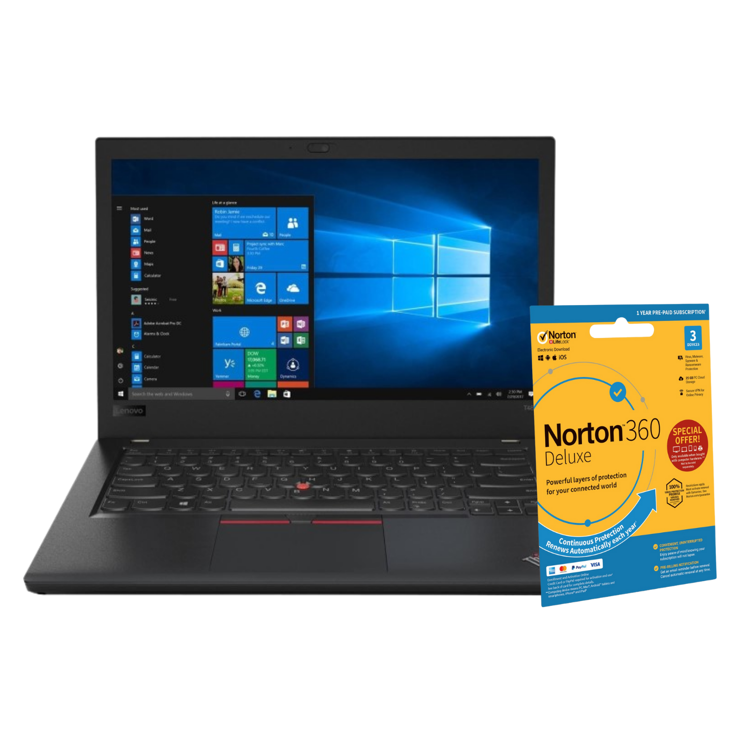 Refurbished ThinkPad T480s Intel Core i7 8th gen RAM 256GB SSD 14 Inch Windows 11 Pro Laptop