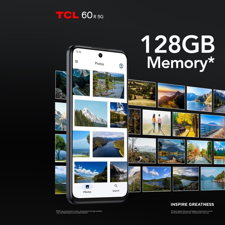 TCL 60R Space Grey 6.7" 128GB 5G Unlocked & SIM Free Smartphone