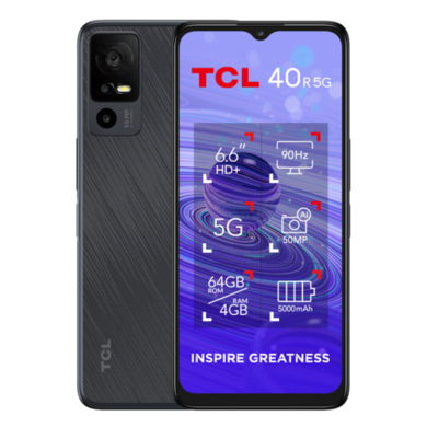 TCL 40R 5G Starlight Black 6.6" 64GB 5G Unlocked & SIM Free Smartphone