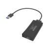 Vision USB-A to HDMI Adaptor. Plugs into the USB 3.0 port on your laptop and provides a female HDMI port to connect to a display or projector. Extend or clone your desktop in the