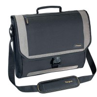 Targus 17" Laptop Messenger Case - Black/Silver with Yellow Stitching