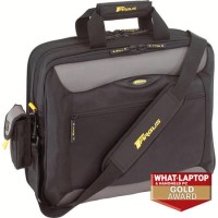 Targus 17 Laptop Carry Case - Black_Silver Nylon with Yellow Stitching