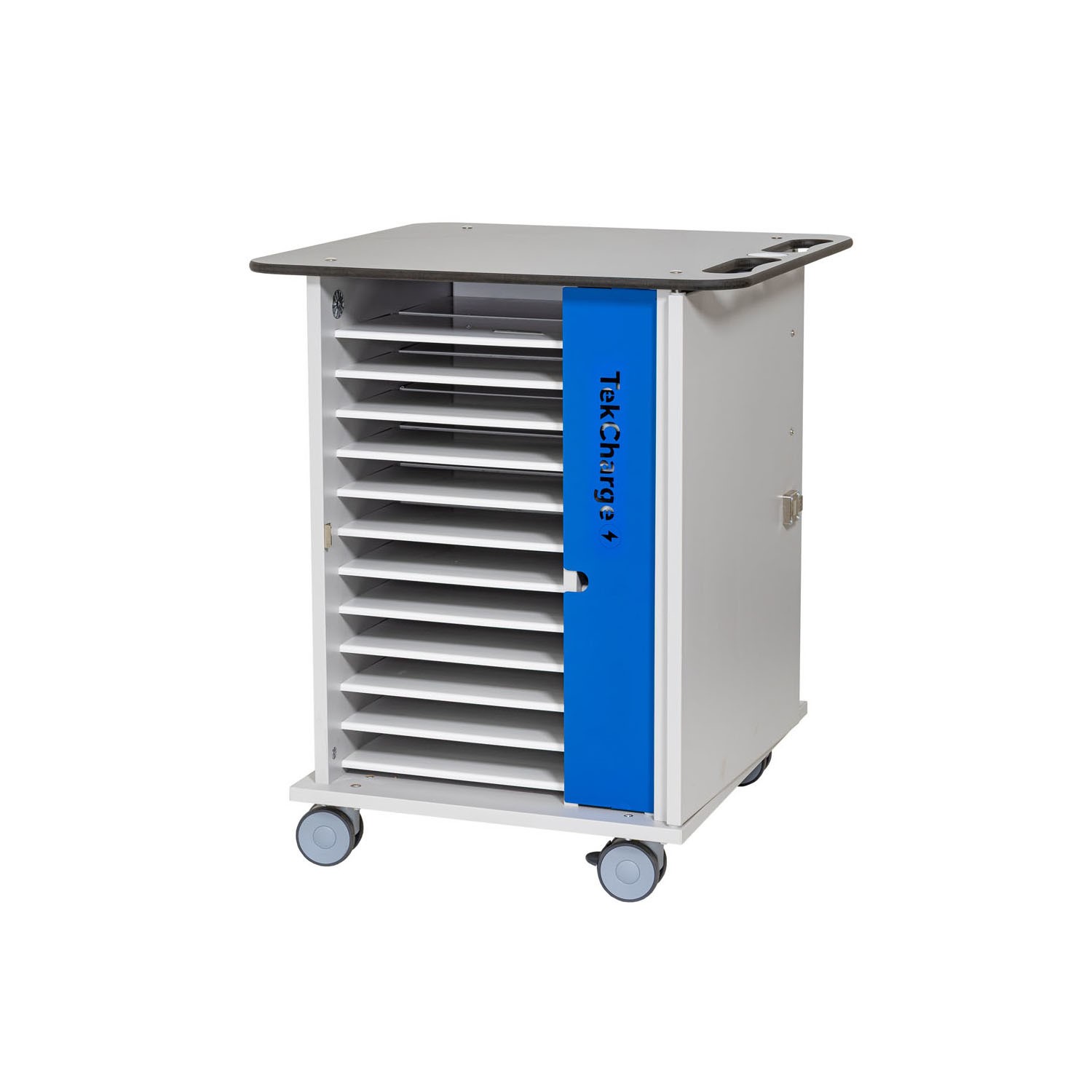 Single Door 12 Laptops or Chromebook up to 17 Charging Trolley