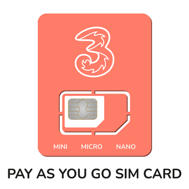 Three Pay As You Go Sim Card Trio