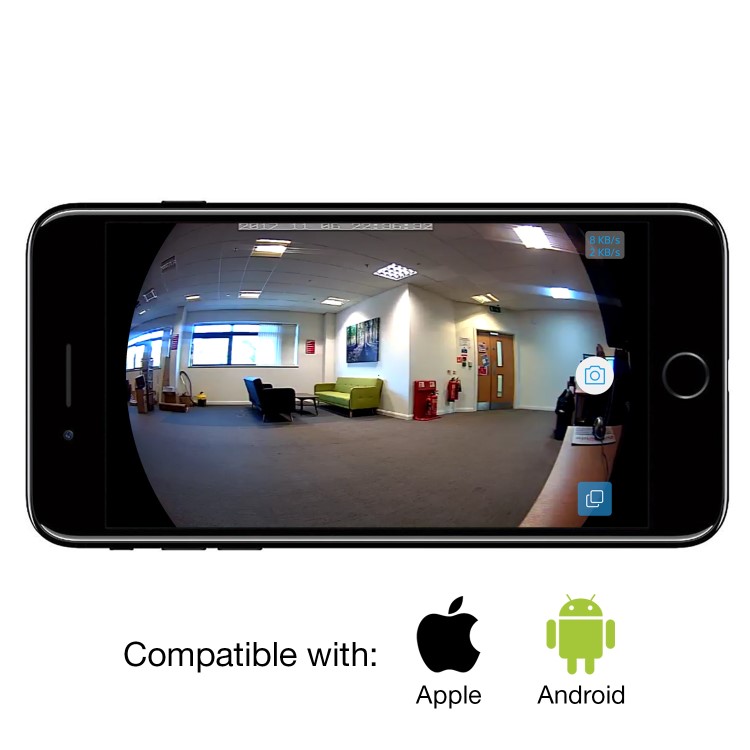 GRADE A1 - electriQ 180 degree HD 720p Indoor Wifi Camera with Two-Way Audio & Night Vision