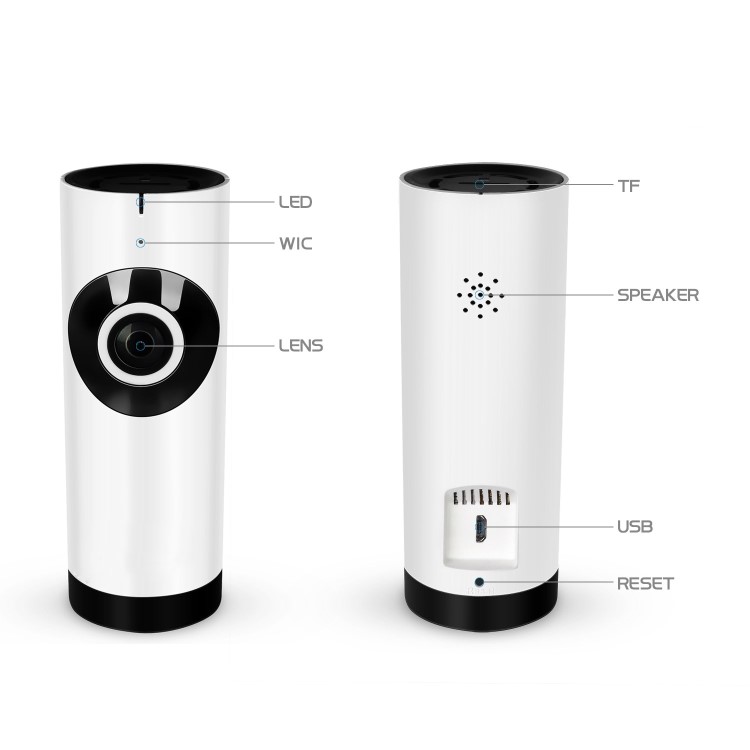 GRADE A1 - electriQ 180 degree HD 720p Indoor Wifi Camera with Two-Way Audio & Night Vision