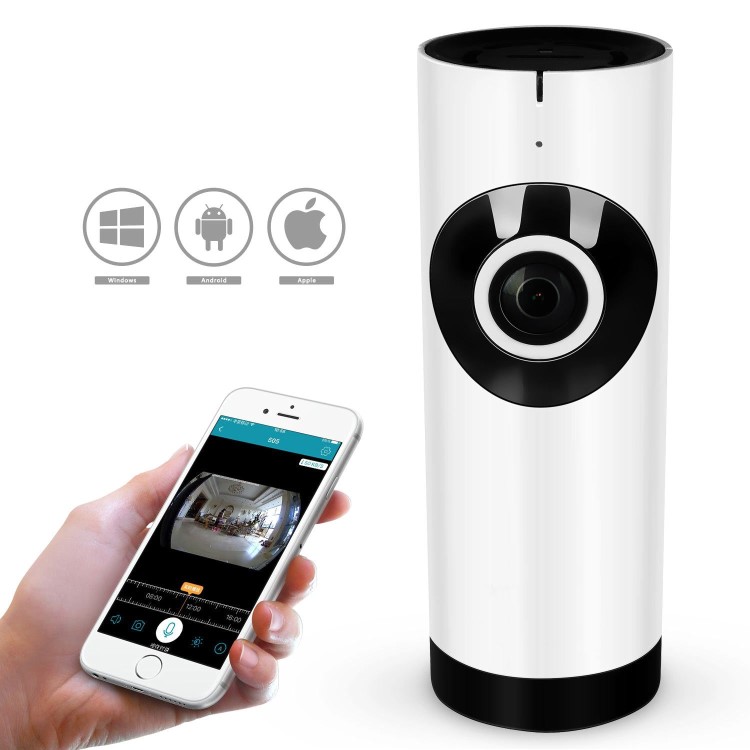 GRADE A1 - electriQ 180 degree HD 720p Indoor Wifi Camera with Two-Way Audio & Night Vision