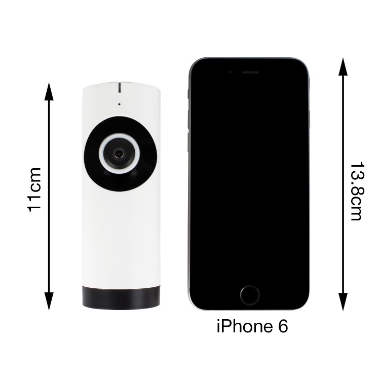 GRADE A1 - electriQ 180 degree HD 720p Indoor Wifi Camera with Two-Way Audio & Night Vision