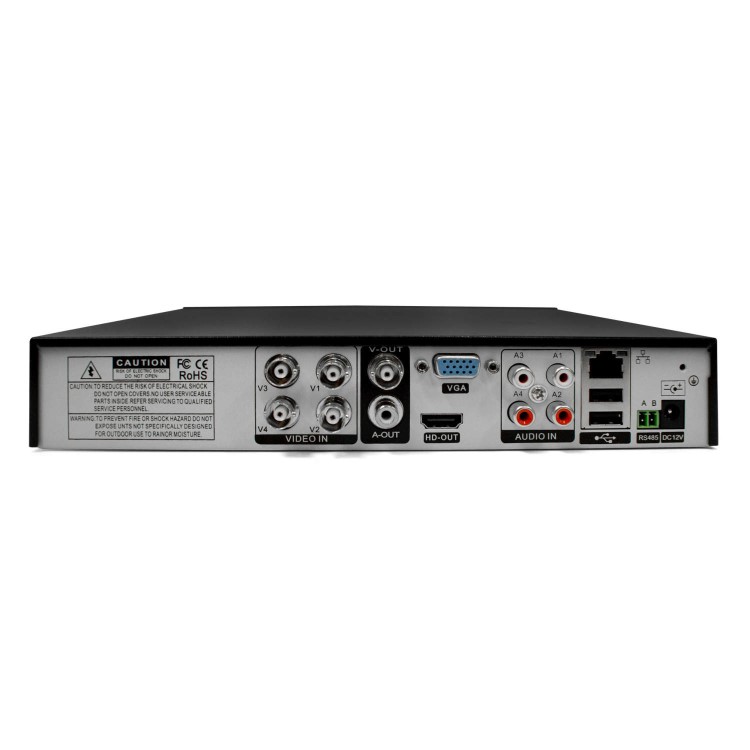 GRADE A1 - electriQ 8 Channel HD 720p Digital Video Recorder with 4 x 800TVL Bullet Cameras - Hard Drive required