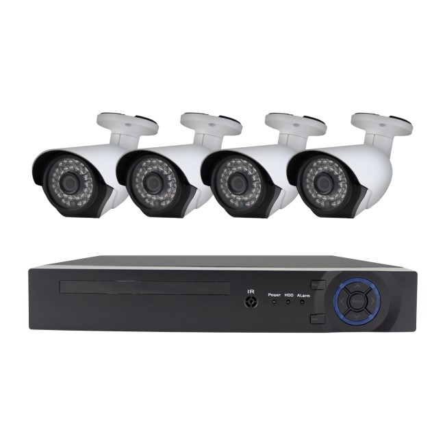 GRADE A1 - electriQ CCTV System - 4 Channel 1080p DVR with 4 x 1080p Bullet Cameras & 2TB HDD
