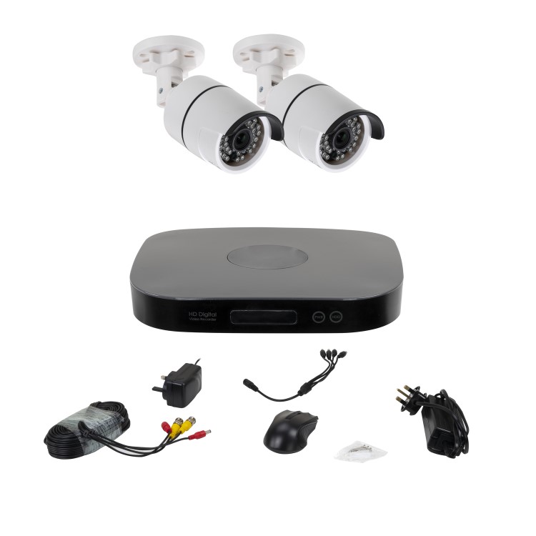 Box Opened electriQ 2 Camera 1080p HD CCTV System - No Hard Drive