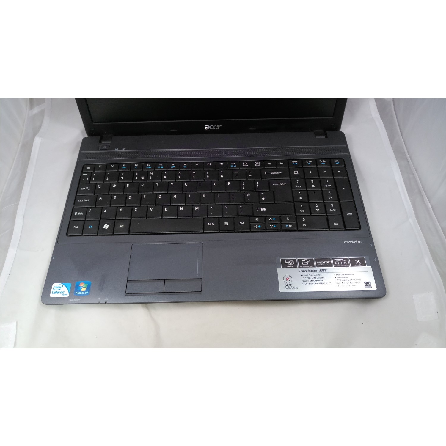 ACER　TravelMate　5335　CELERON　925　4GB　320GB　DVDマルチ　15WノートブックWIN10&WPS　Office2016搭載　動作品 Refurbished Acer Travelmate 5335 Intel Celeron 925 2GB 240GB DVD