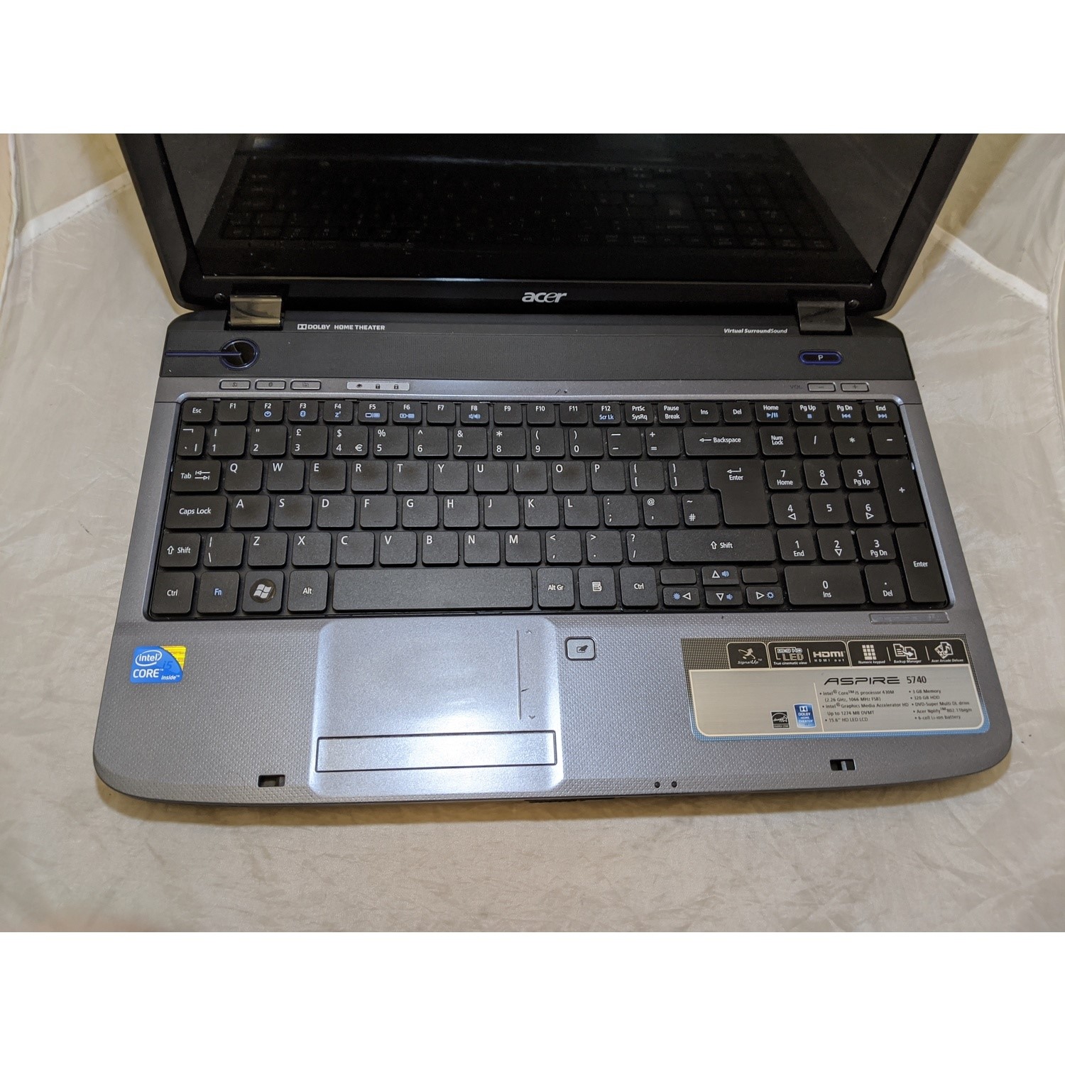 ACER Aspire 5740-15 (Core i5) 起動しますがジャンク扱い  ACER ASPIRE 5740-15 Core i5-430M 2.26GHz 4GB DVDスーパーマルチ