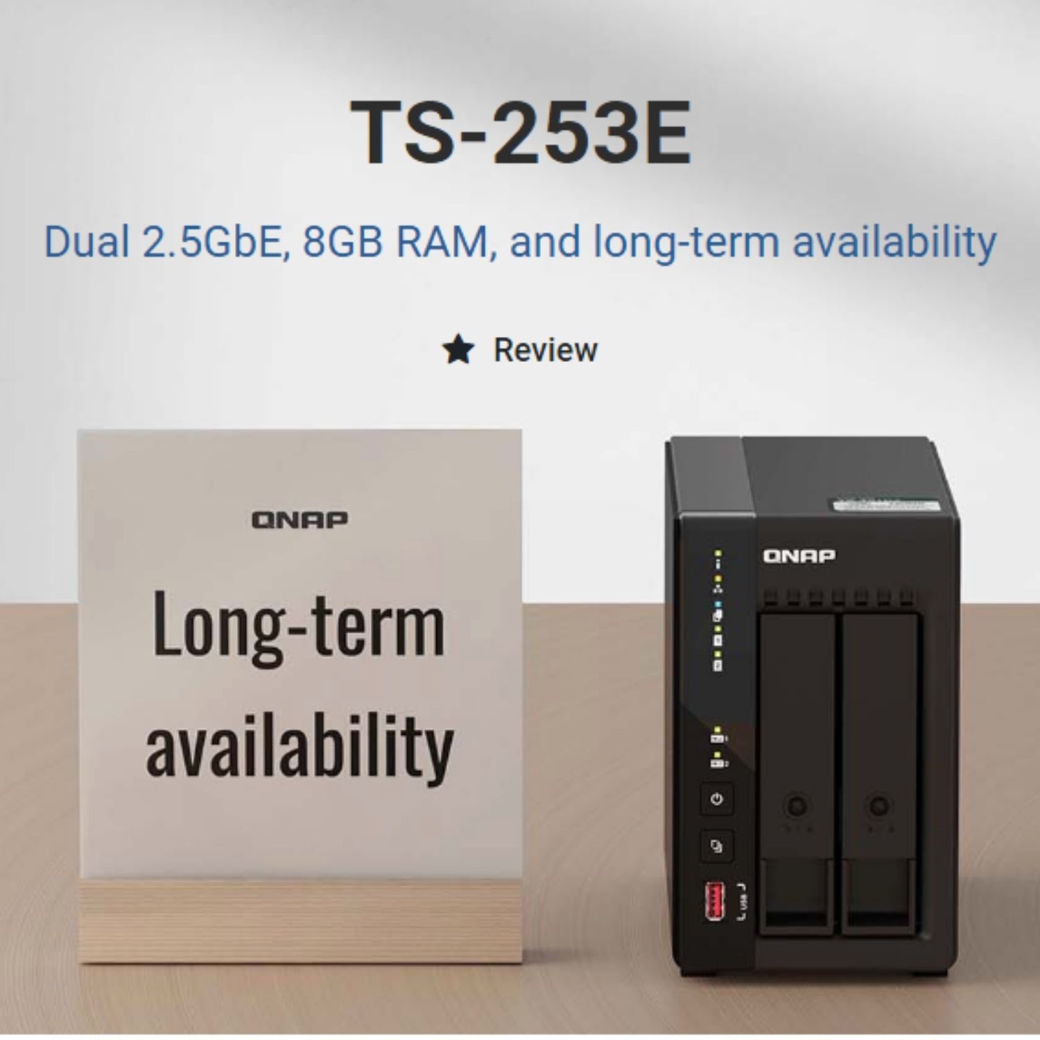 QNAP TS-253E 8GB RAM with 16TB Installed Storage 2 Bay SATA Desktop NAS ...