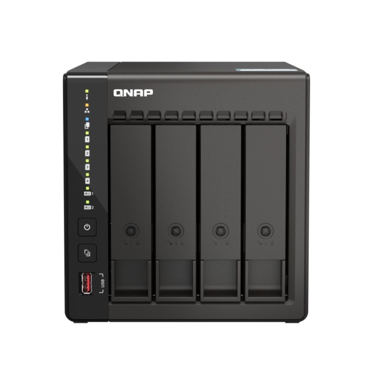QNAP TS-453E 8GB RAM with 24TB Installed Storage 4 Bay SATA Desktop NAS Storage