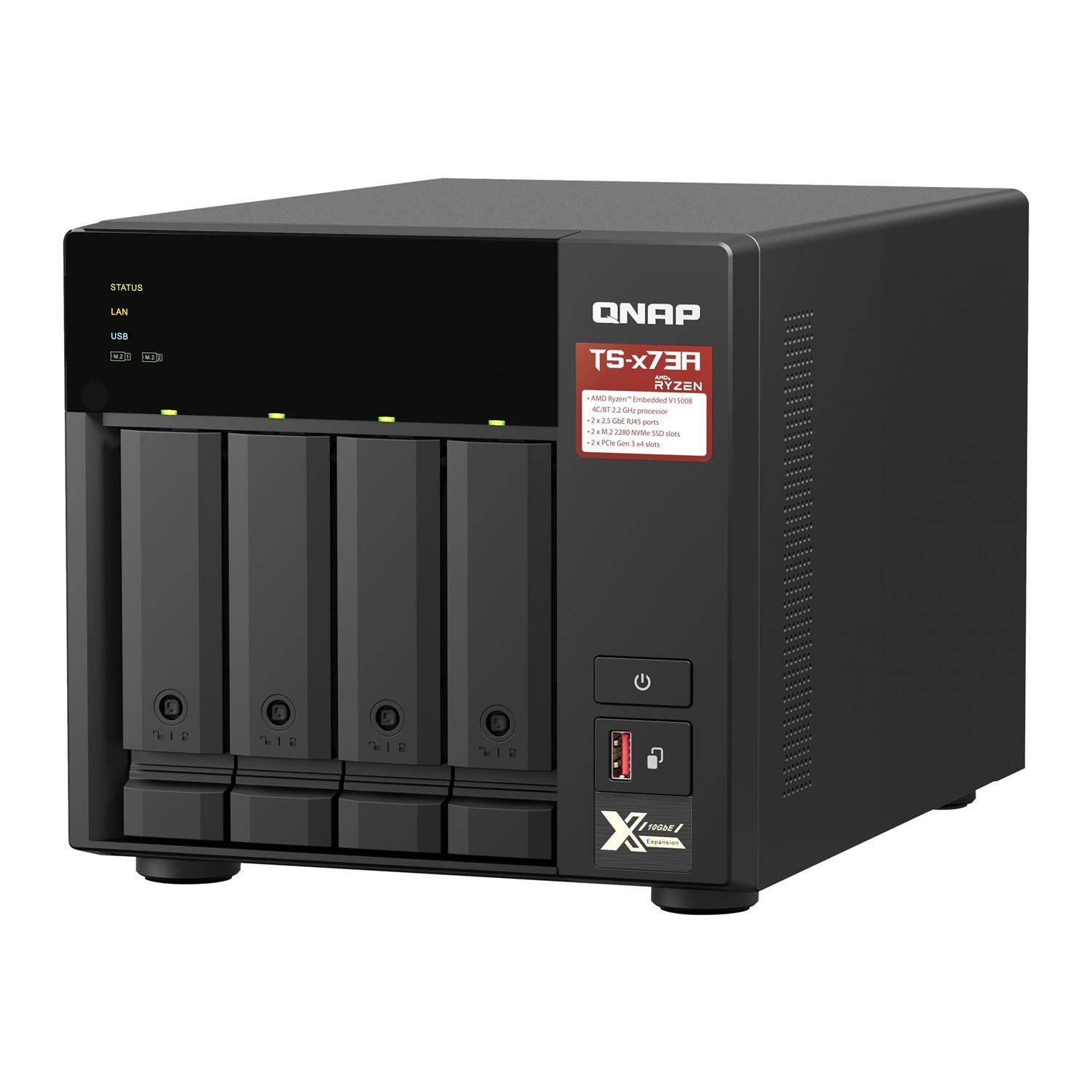Qnap Ts-473A-8G 4 Bay Desktop Nas Black, Laptops Direct - TS-473A-8G