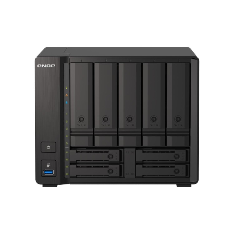 QNAP TS-h973AX 8GB RAM with 60TB Installed Storage 9 Bay SATA Desktop NAS Storage