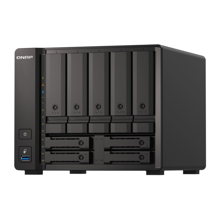 QNAP TS-h973AX 8GB RAM with 60TB Installed Storage 9 Bay SATA Desktop NAS Storage