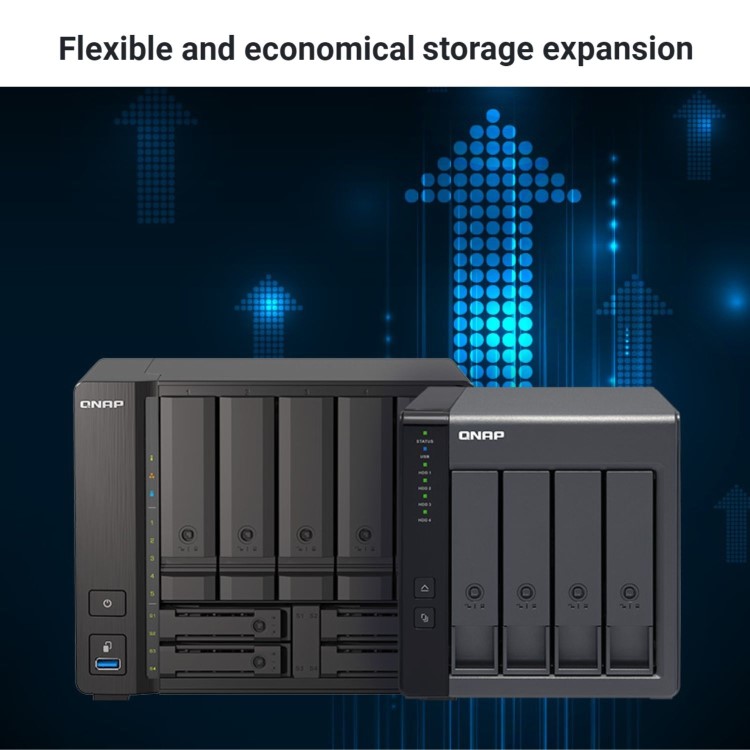 QNAP TS-h973AX 8GB RAM with 60TB Installed Storage 9 Bay SATA Desktop NAS Storage