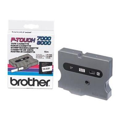 Brother 12MM Gloss TX Black on White