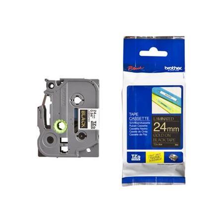 BRO 24MM GLOSS TZ GOLD ON BLK TAPE